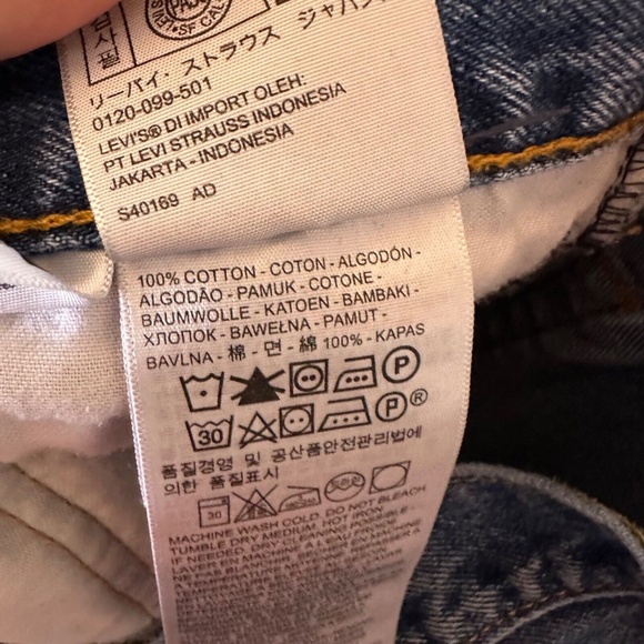 Levi's 505 Regular Fit Straight Leg Mens Jeans Blue Size 34 X 36 Denim - Picture 5 of 5